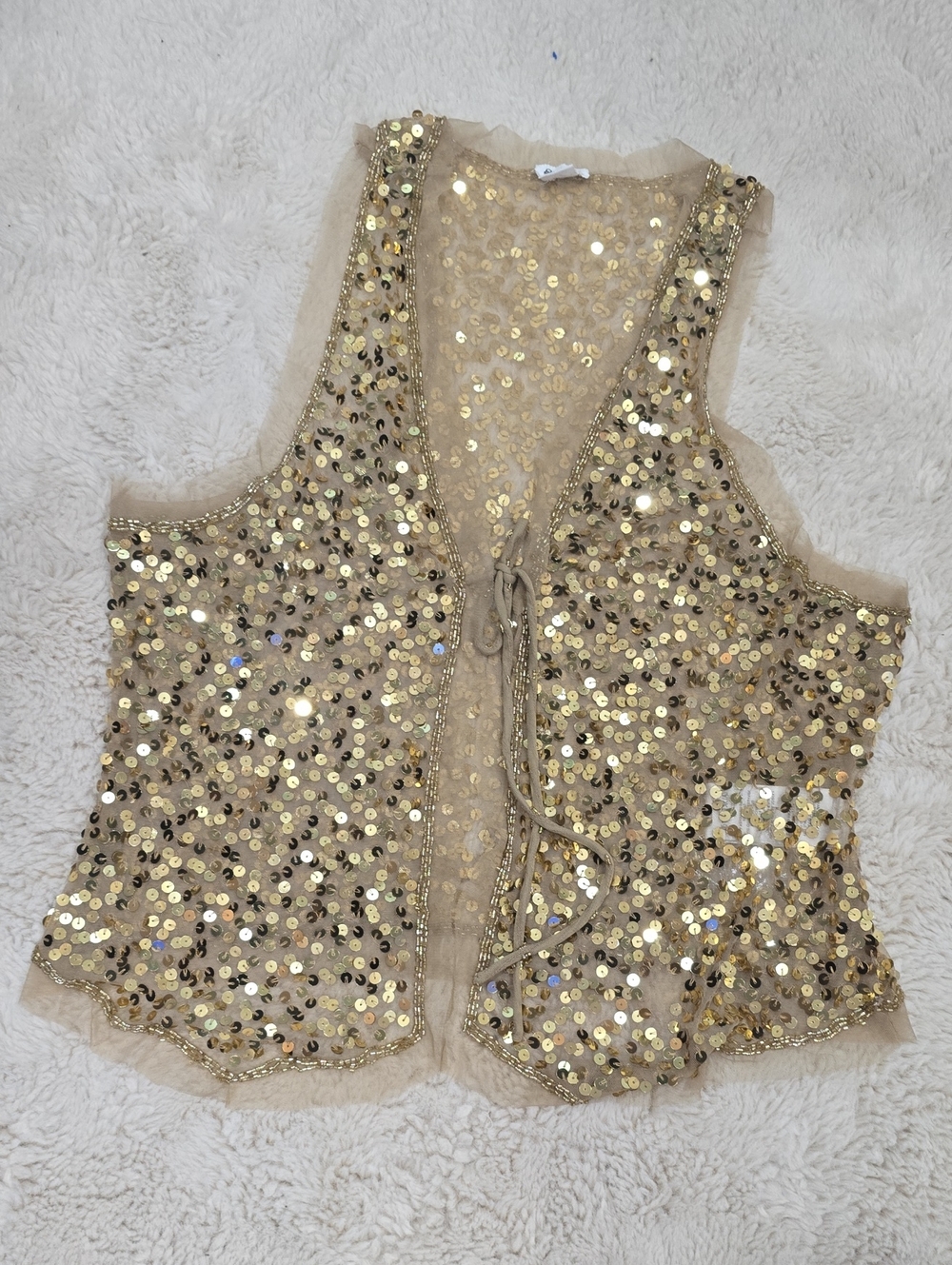 Kimchi Blue Gold Sequin Mesh Tank Top